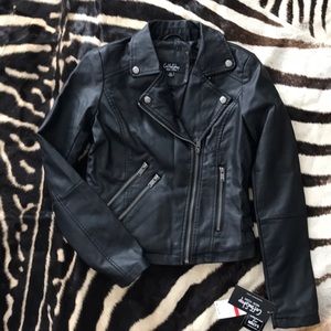 NEW Coffee Shop Vegan Leather Moto Jacket - XS